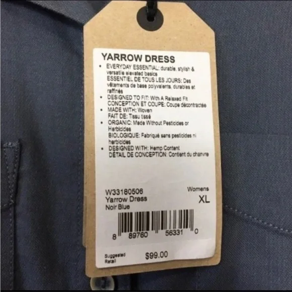 Prana Yarrow Organic Cotton Casual Button Down Shirt Dress Blue XL NWT - Picture 11 of 16